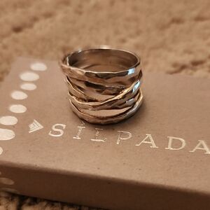 Silpada Intertwined silver Band Ring size 6